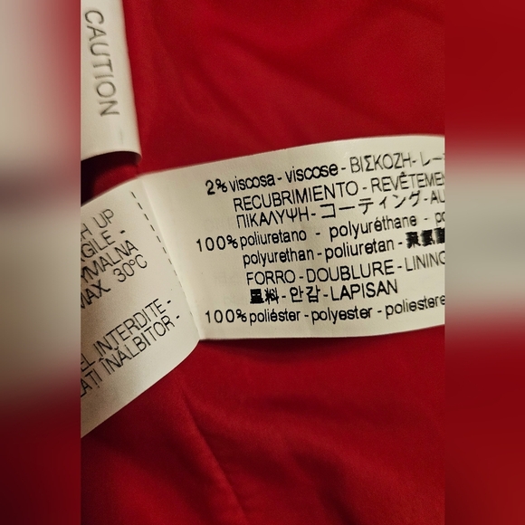 ZARA TRAFALUC Red Moto faux leather jacket. Size XL - Picture 14 of 16